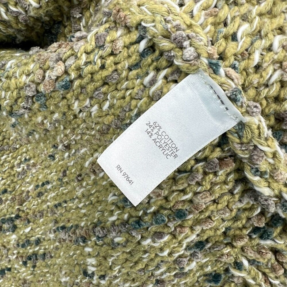 J.Jill Green Chunky Knit Open Front Cardigan Womens XS Oversized - Picture 3 of 4